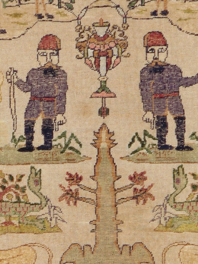 Antique Turkish Kayseri Pictorial Rug, No.17943 - Gsblank