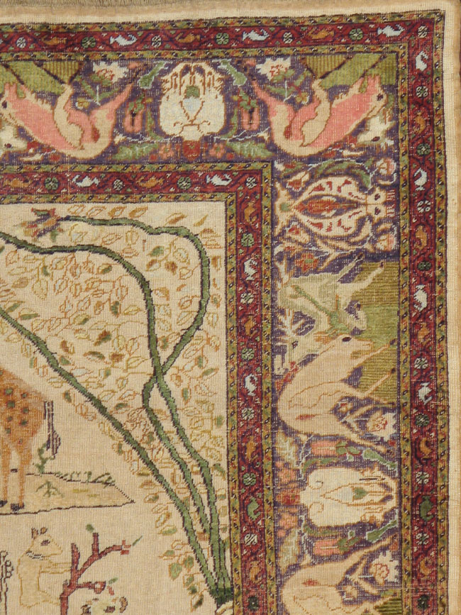 Antique Turkish Kayseri Pictorial Rug, No.17943 - Gsblank