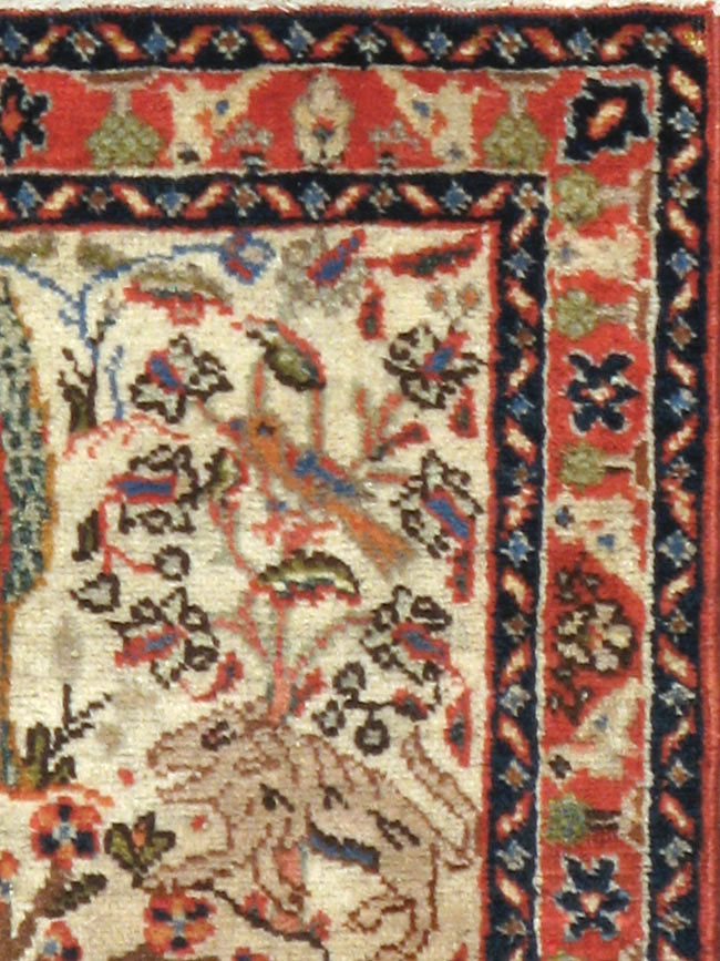 Vintage Persian Tabriz Pictorial Rug, No.17953 - Gsblank