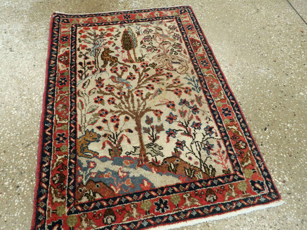 Vintage Persian Tabriz Pictorial Rug, No.17953 - Gsblank