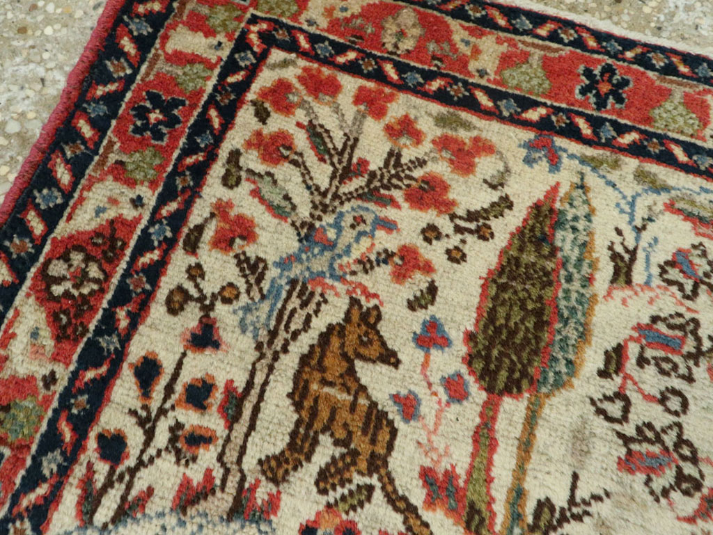 Vintage Persian Tabriz Pictorial Rug, No.17953 - Gsblank