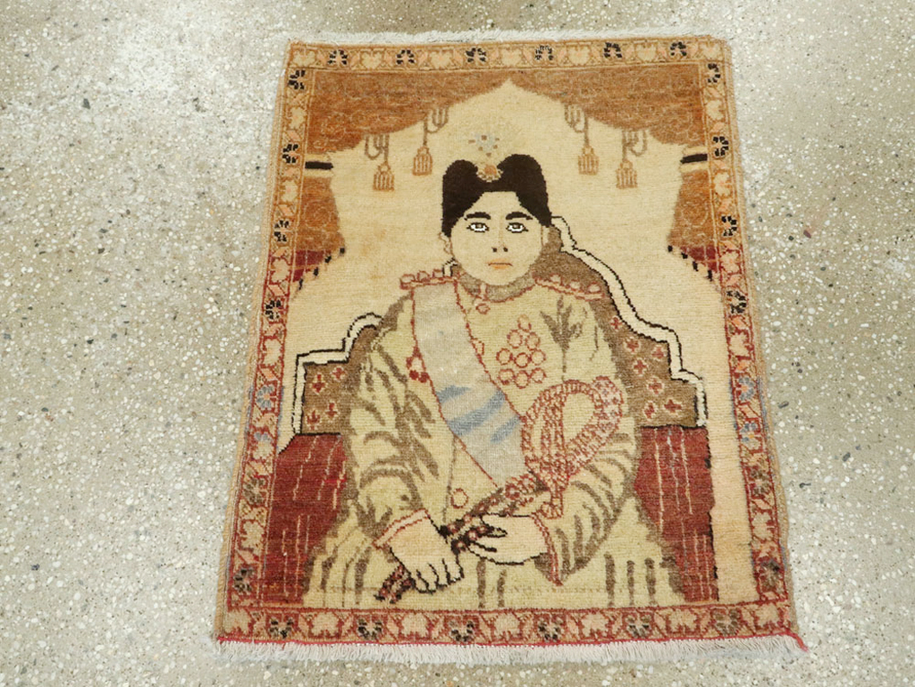 Antique Persian Tabriz Pictorial Rug (Pair: 1 of 2), No.17956 - Gsblank