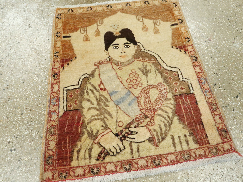 Antique Persian Tabriz Pictorial Rug (Pair: 1 of 2), No.17956 - Gsblank
