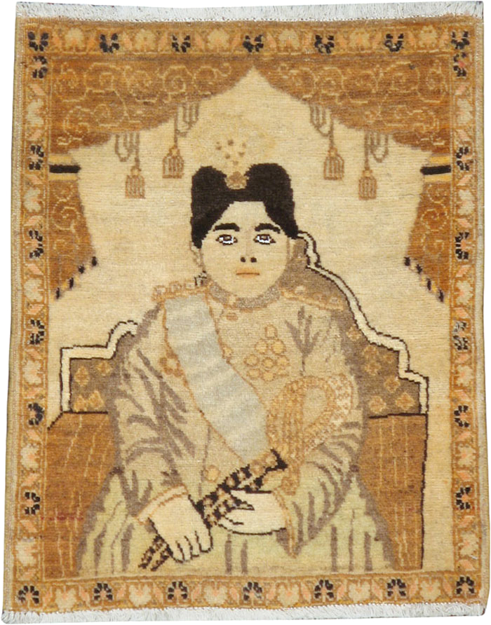 Antique Persian Tabriz Pictorial Rug (Pair: 2 of 2), No.17957 - Gsblank