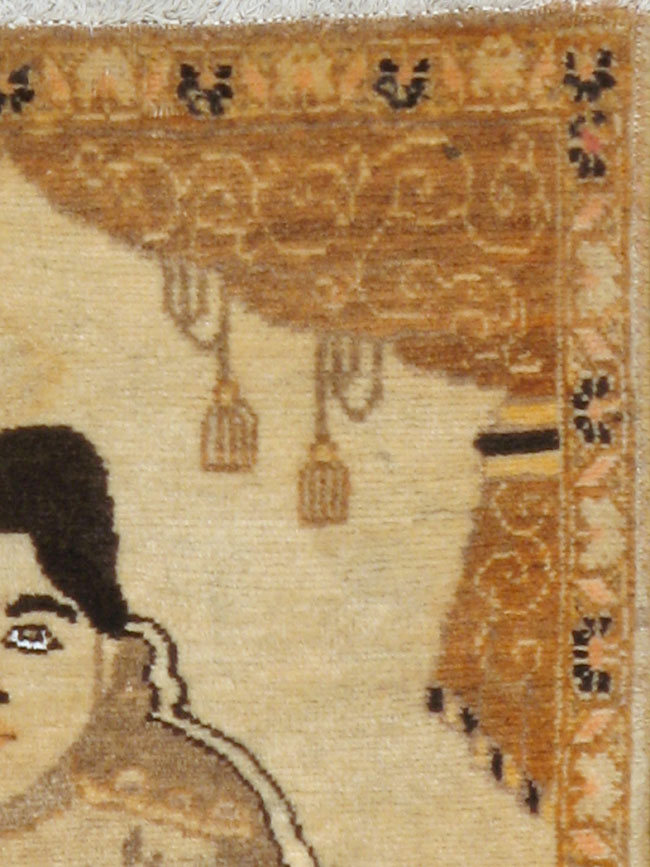 Antique Persian Tabriz Pictorial Rug (Pair: 2 of 2), No.17957 - Gsblank