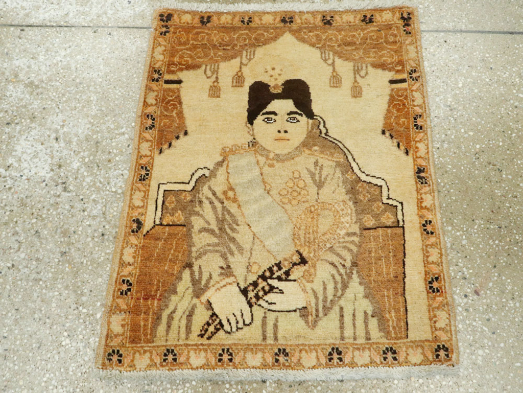 Antique Persian Tabriz Pictorial Rug (Pair: 2 of 2), No.17957 - Gsblank