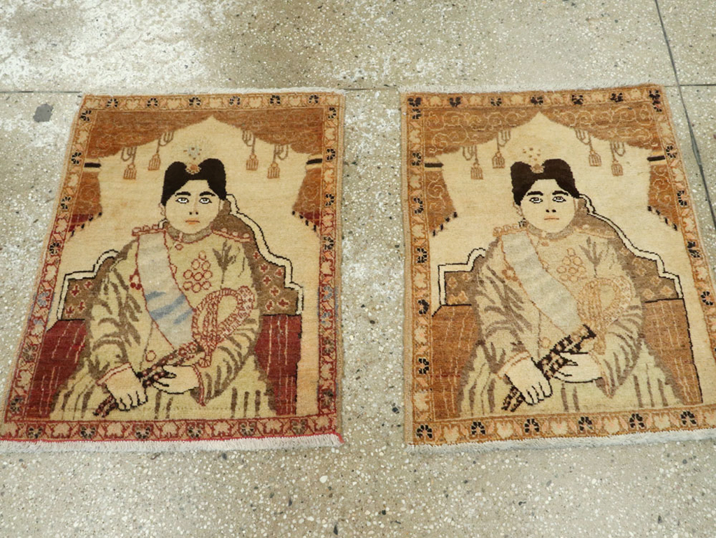 Antique Persian Tabriz Pictorial Rug (Pair: 2 of 2), No.17957 - Gsblank