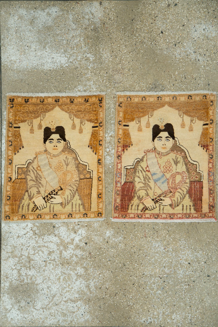 Antique Persian Tabriz Pictorial Rug (Pair: 2 of 2), No.17957 - Gsblank