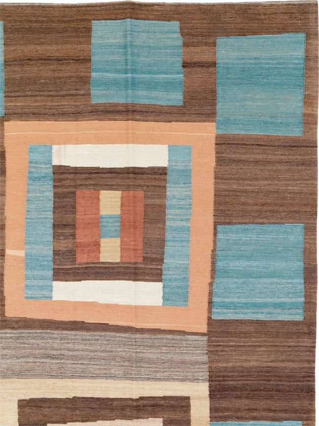 Modern Persian Flatweave Room Size Carpet, No.17967 - Gsblank