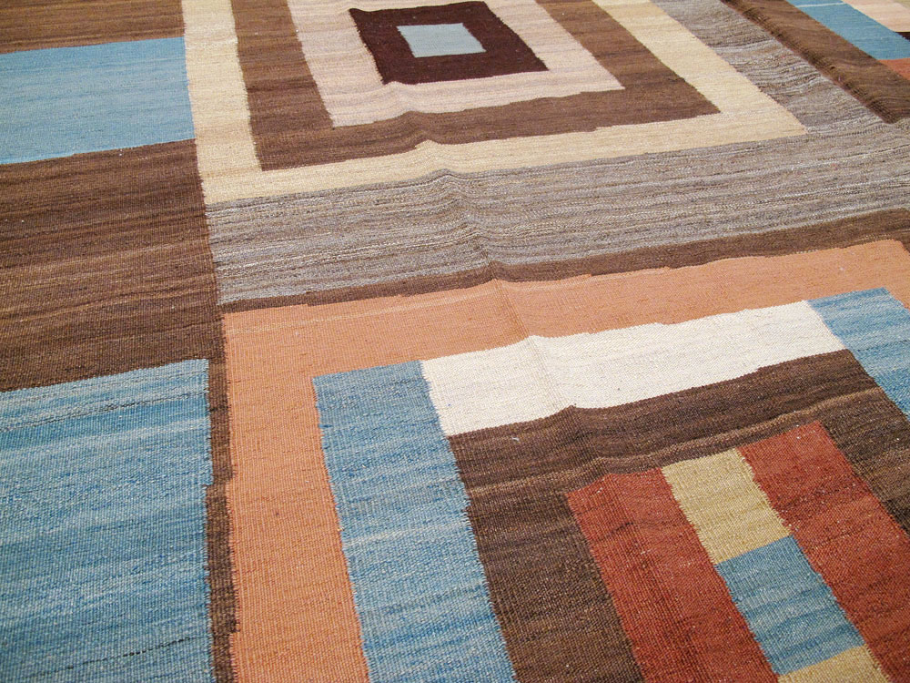Modern Persian Flatweave Room Size Carpet, No.17967 - Gsblank