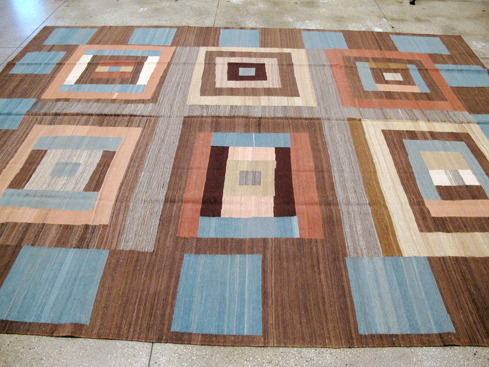 Modern Persian Flatweave Room Size Carpet, No.17967 - Gsblank