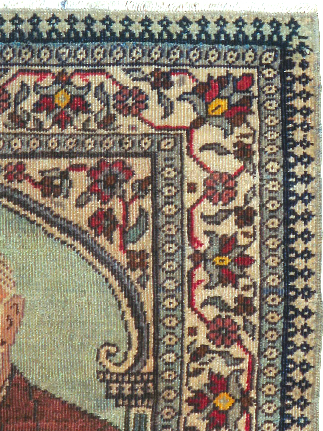 Antique Persian Tabriz Pictorial Rug, No.18006 - Gsblank