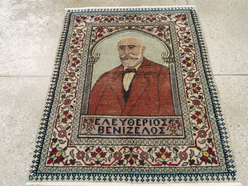 Antique Persian Tabriz Pictorial Rug, No.18006 - Gsblank