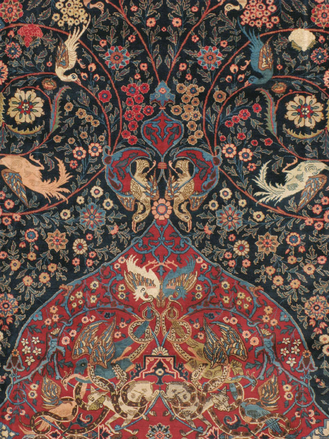 Antique Persian Mashad Pictorial Carpet, No.18016 - Gsblank