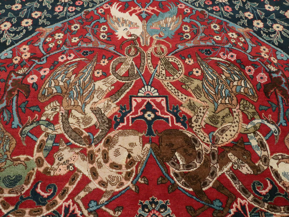 Antique Persian Mashad Pictorial Carpet, No.18016 - Gsblank