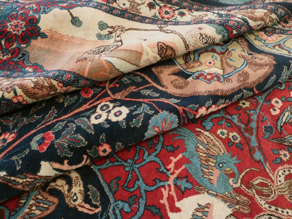 Antique Persian Mashad Pictorial Carpet, No.18016 - Gsblank