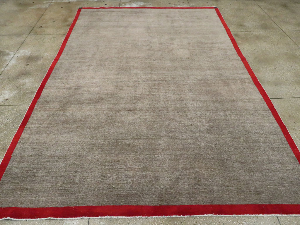 Art Deco Inspired Vintage Persian Mashad Room Size Carpet, No.18142 - Gsblank