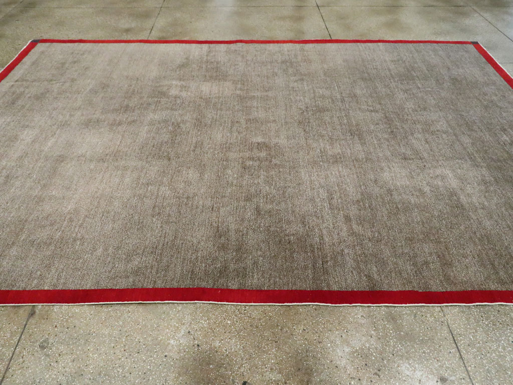 Art Deco Inspired Vintage Persian Mashad Room Size Carpet, No.18142 - Gsblank