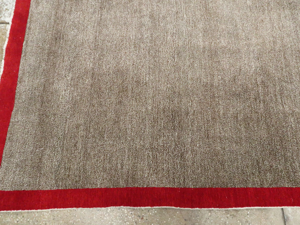 Art Deco Inspired Vintage Persian Mashad Room Size Carpet, No.18142 - Gsblank