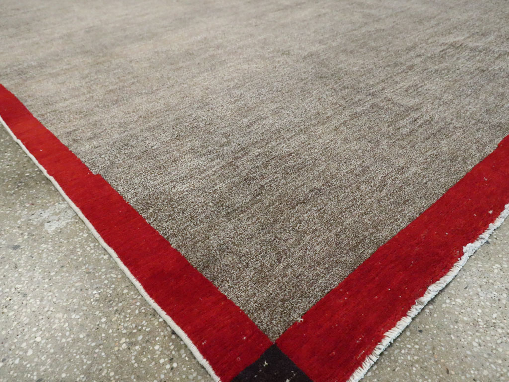 Art Deco Inspired Vintage Persian Mashad Room Size Carpet, No.18142 - Gsblank