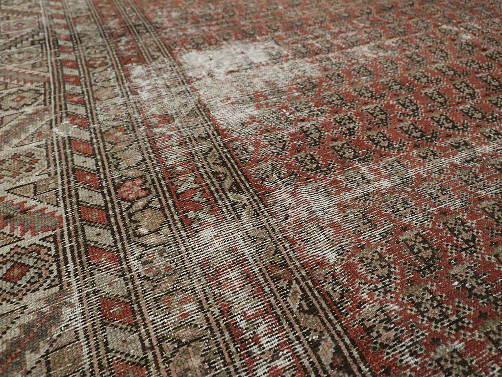 Antique Persian Malayer Distressed Carpet, No.18163 - Gsblank