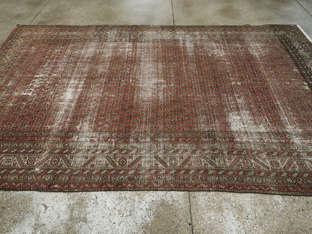 Antique Persian Malayer Distressed Carpet, No.18163 - Gsblank
