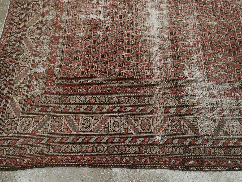 Antique Persian Malayer Distressed Carpet, No.18163 - Gsblank