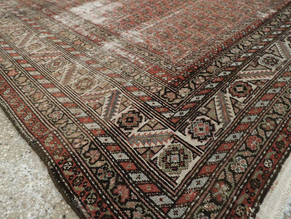 Antique Persian Malayer Distressed Carpet, No.18163 - Gsblank
