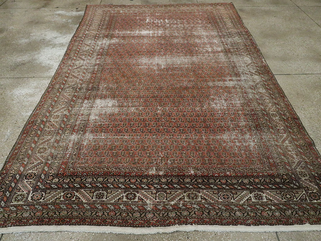 Antique Persian Malayer Distressed Carpet, No.18163 - Gsblank