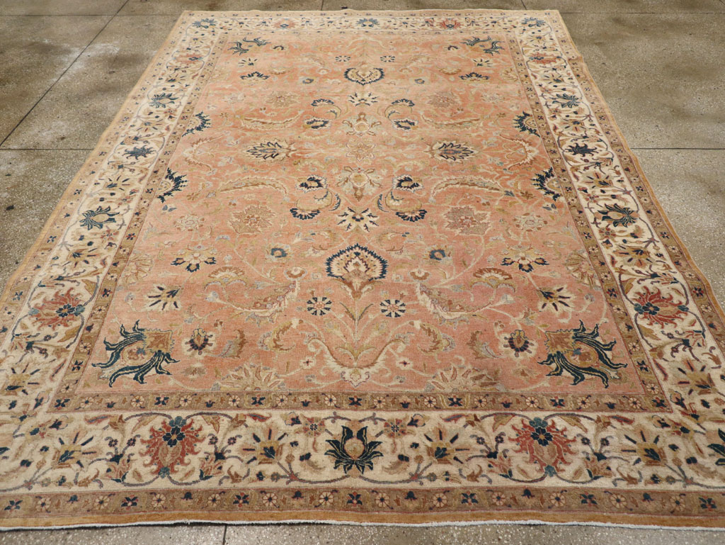 Vintage Persian Tabriz Small Room Size Carpet, No.18184 - Gsblank
