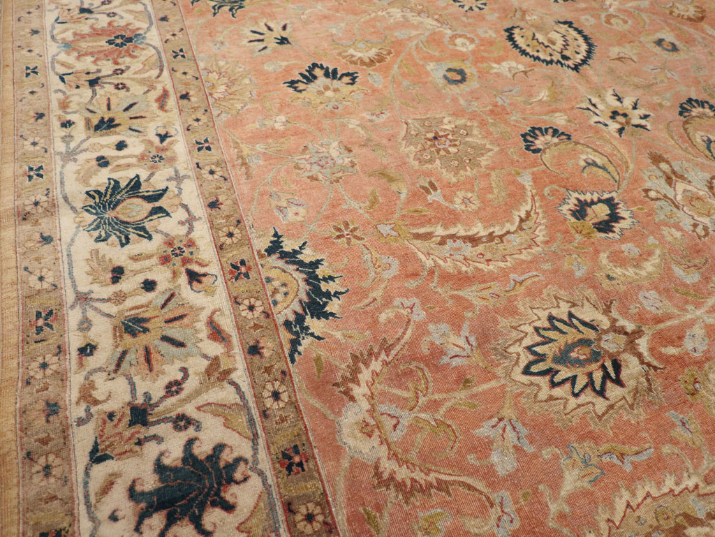 Vintage Persian Tabriz Small Room Size Carpet, No.18184 - Gsblank