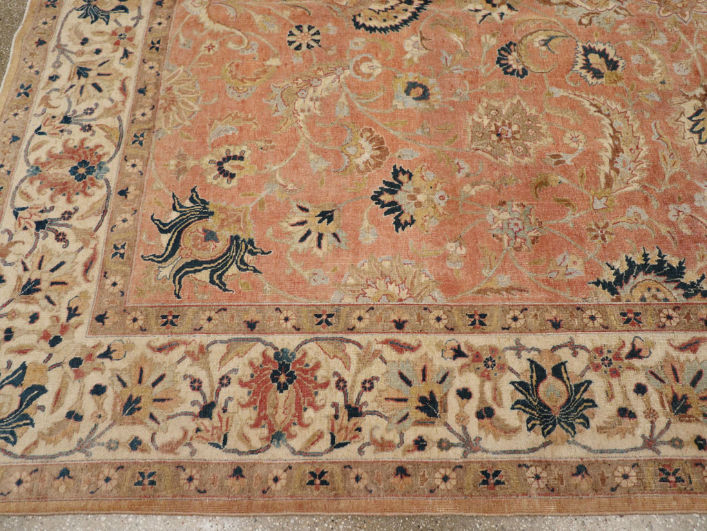 Vintage Persian Tabriz Small Room Size Carpet, No.18184 - Gsblank