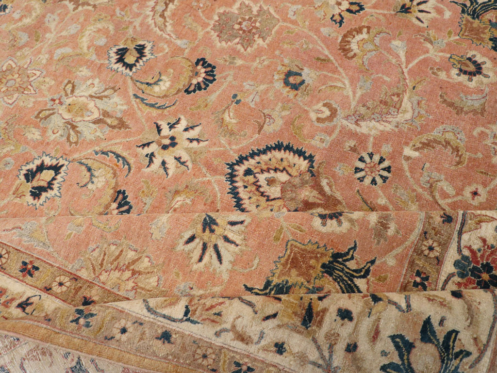 Vintage Persian Tabriz Small Room Size Carpet, No.18184 - Gsblank