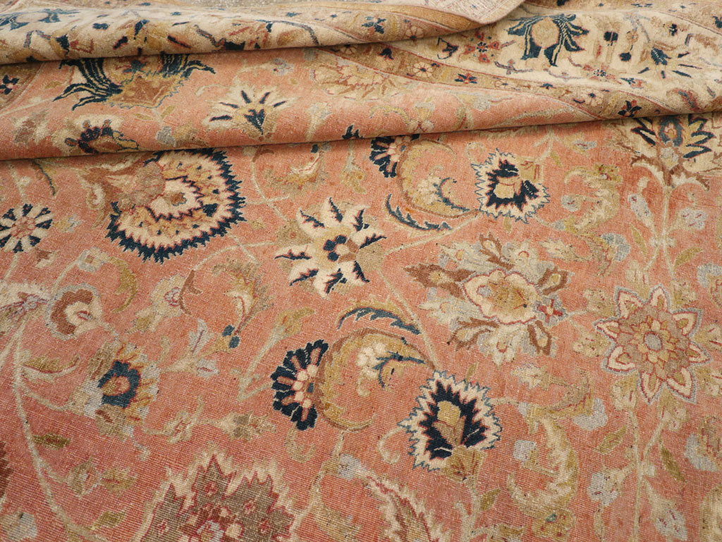 Vintage Persian Tabriz Small Room Size Carpet, No.18184 - Gsblank