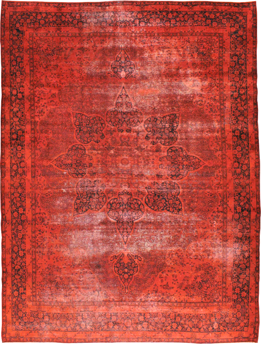 Antique Persian Lavar Kerman Over-dye Carpet, No.18209 - Gsblank