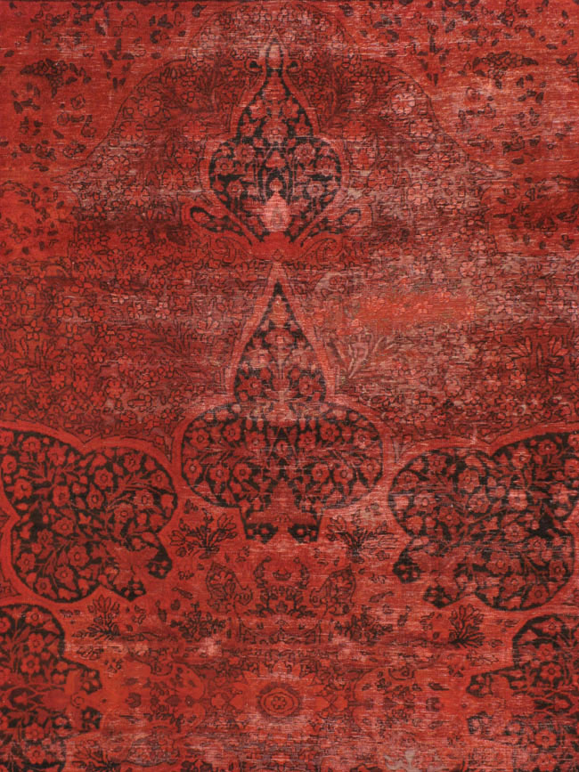 Antique Persian Lavar Kerman Over-dye Carpet, No.18209 - Gsblank