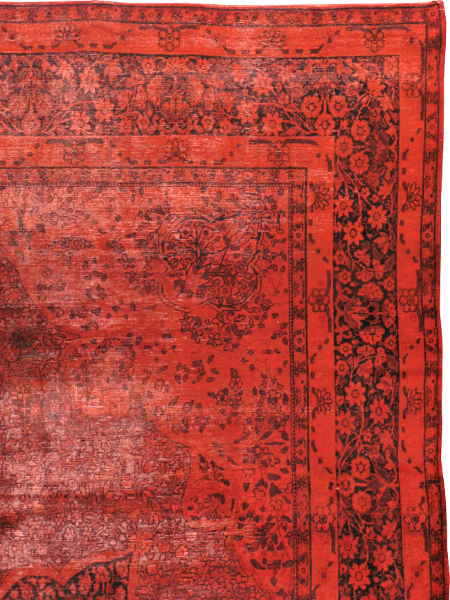 Antique Persian Lavar Kerman Over-dye Carpet, No.18209 - Gsblank