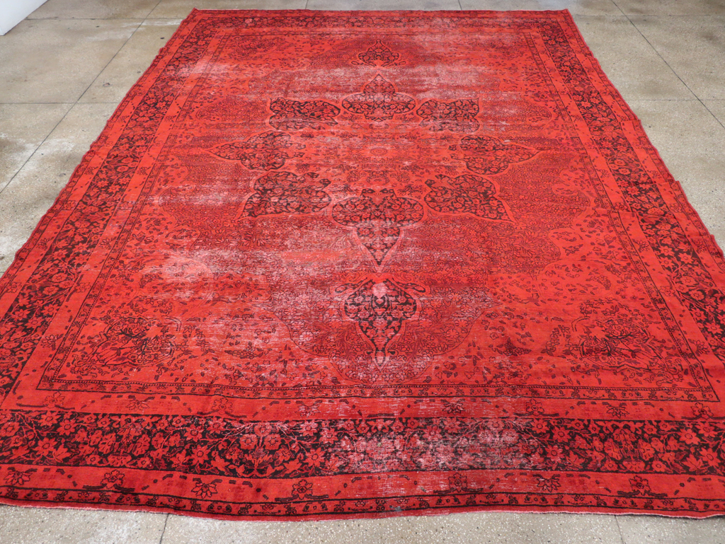 Antique Persian Lavar Kerman Over-dye Carpet, No.18209 - Gsblank