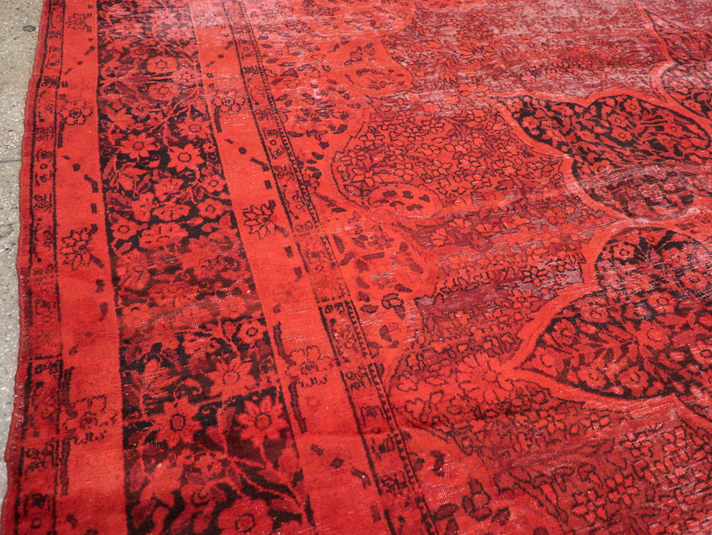 Antique Persian Lavar Kerman Over-dye Carpet, No.18209 - Gsblank