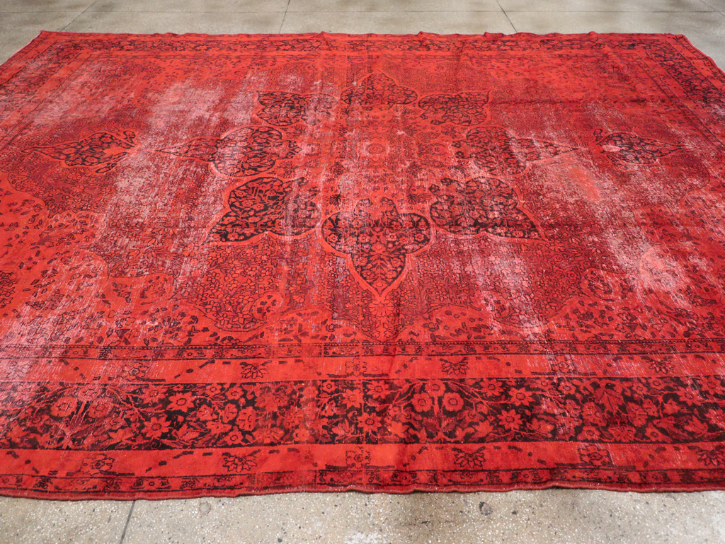 Antique Persian Lavar Kerman Over-dye Carpet, No.18209 - Gsblank