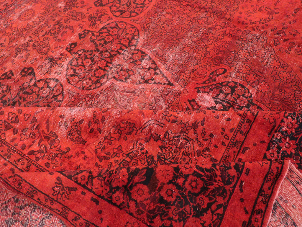 Antique Persian Lavar Kerman Over-dye Carpet, No.18209 - Gsblank