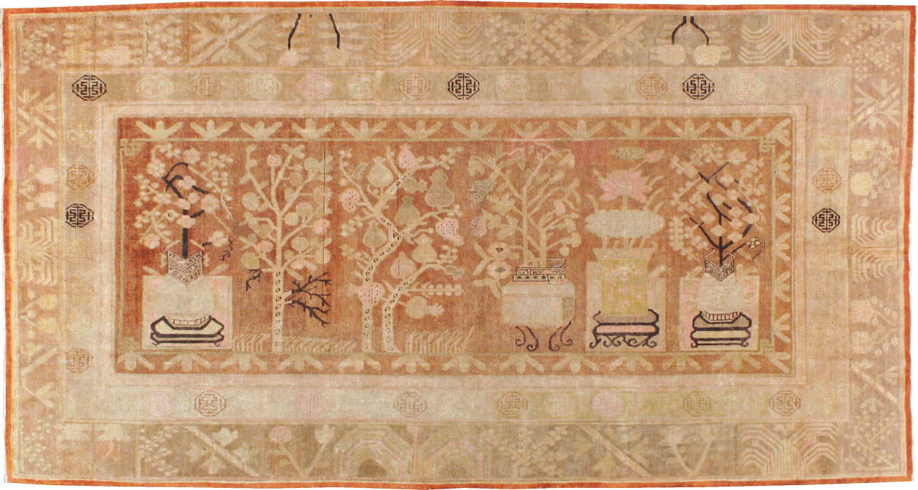 Vintage East Turkestan Khotan Carpet, No.18212 - Gsblank