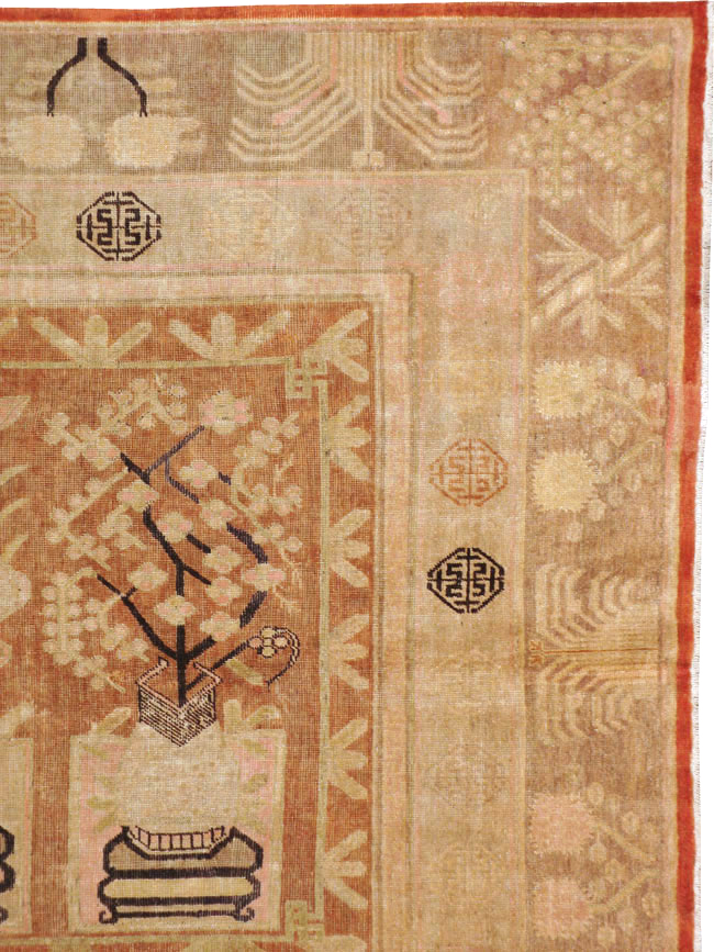 Vintage East Turkestan Khotan Carpet, No.18212 - Gsblank