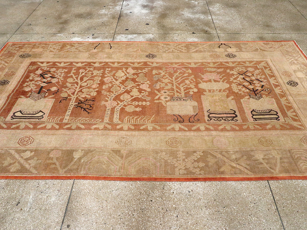 Vintage East Turkestan Khotan Carpet, No.18212 - Gsblank