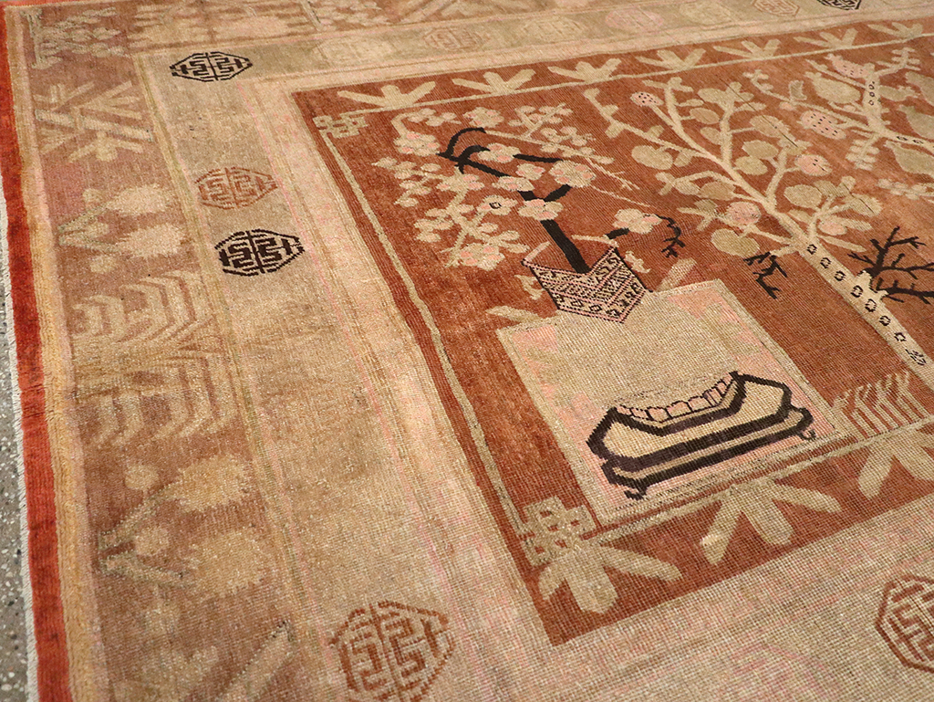 Vintage East Turkestan Khotan Carpet, No.18212 - Gsblank