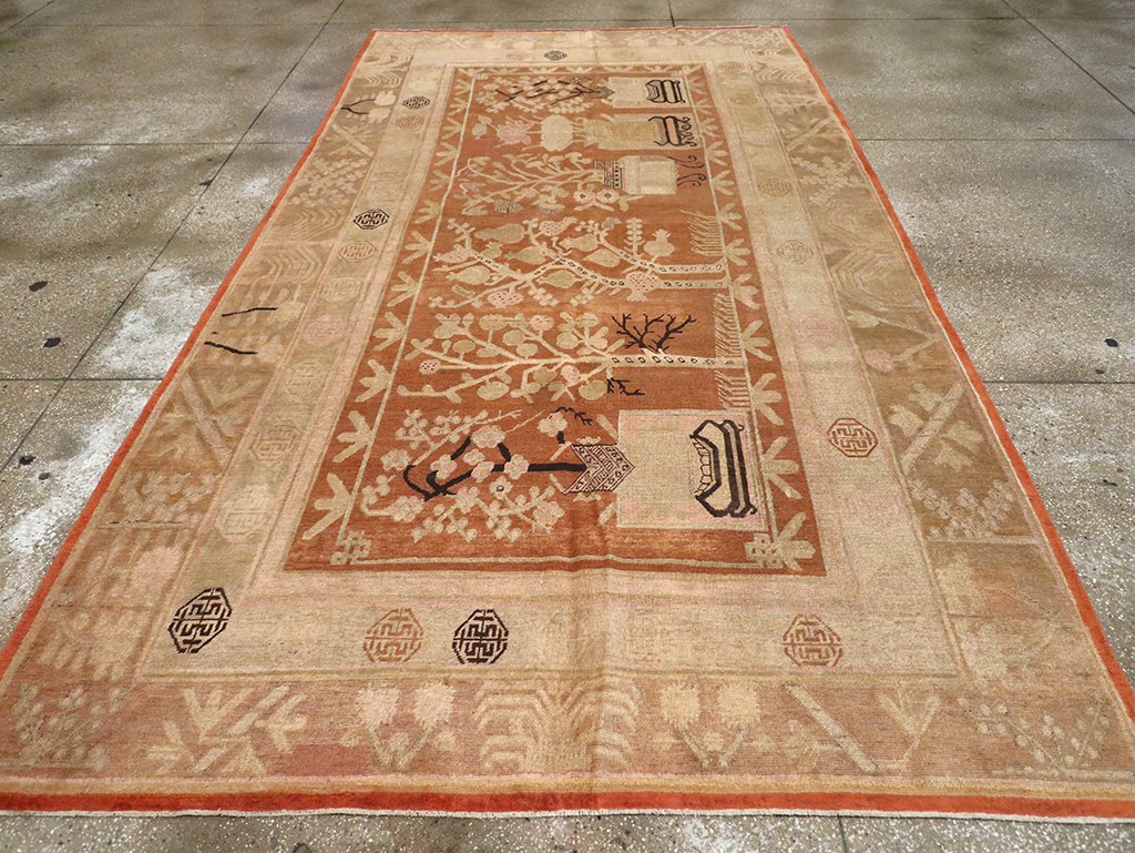 Vintage East Turkestan Khotan Carpet, No.18212 - Gsblank