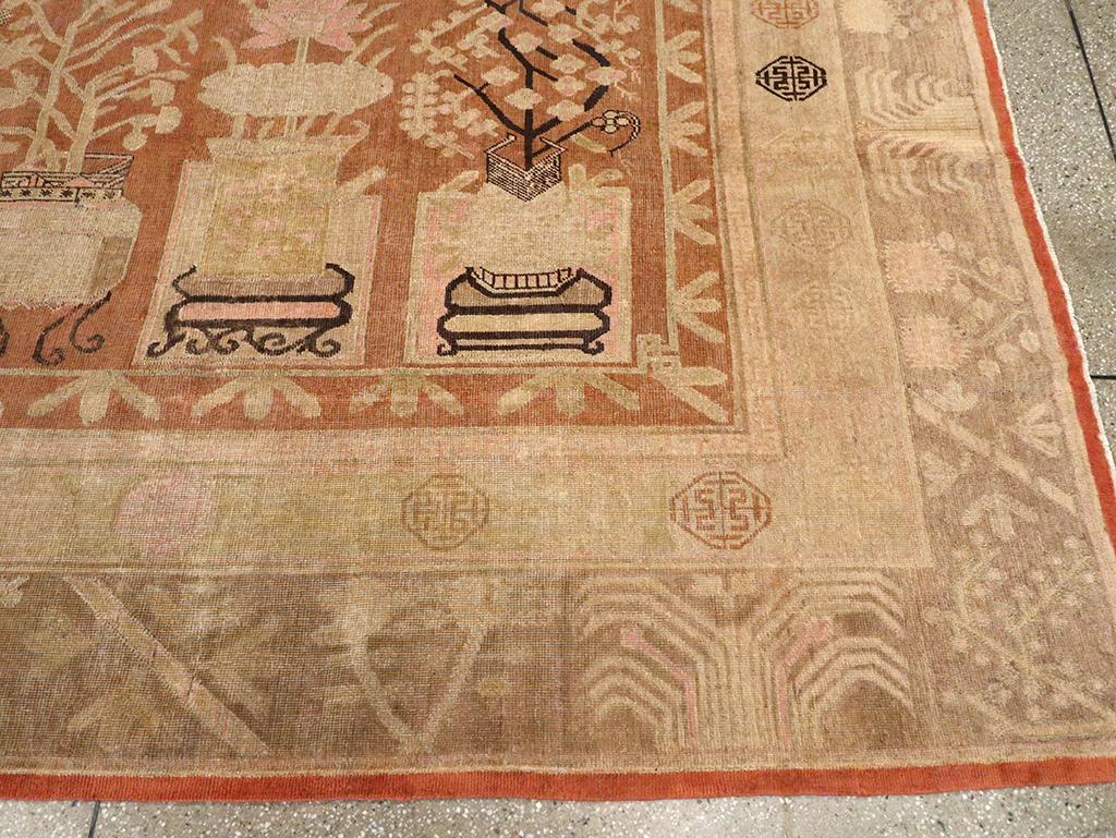 Vintage East Turkestan Khotan Carpet, No.18212 - Gsblank