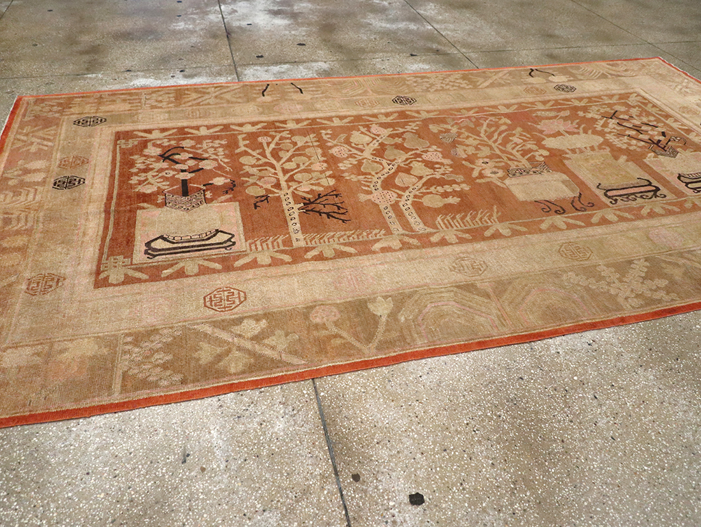 Vintage East Turkestan Khotan Carpet, No.18212 - Gsblank