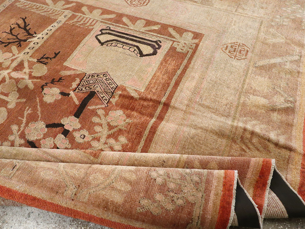 Vintage East Turkestan Khotan Carpet, No.18212 - Gsblank