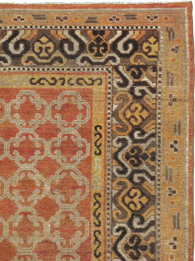 Vintage East Turkestan Khotan Carpet, No.18229 - Gsblank